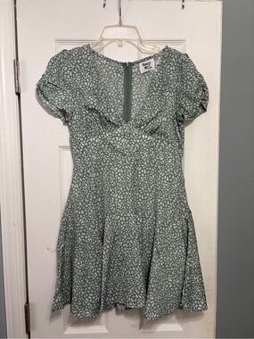 Motel Rocks Mint Green Floral Print Mini Dress